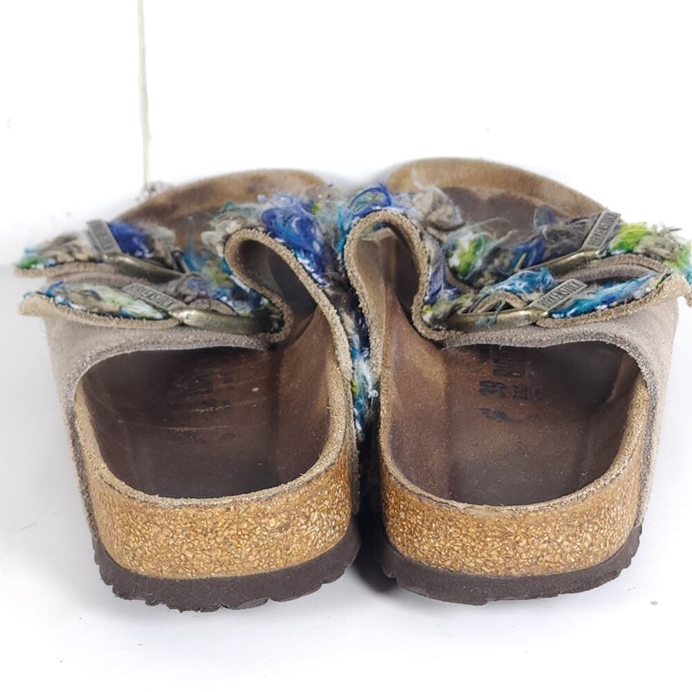 BIRKENSTOCK Women's Arizona 39 US8 Multicolor Suede Wool 2 Straps Slide Sandals - Picture 12 of 16